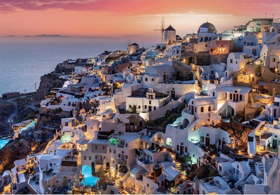 Puzzle Clementoni Shades of Santorini, 1000 copa, shumëngjyrësh