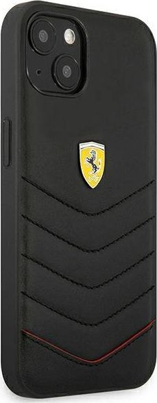 Kuti telefoni Ferrari Off Track Quilted për iPhone 13 Mini, lëkurë, e zezë
