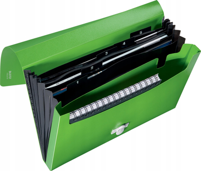 Dosje zgjeruese Leitz Recycle, 5 xhepa, plastike e ricikluar, jeshile