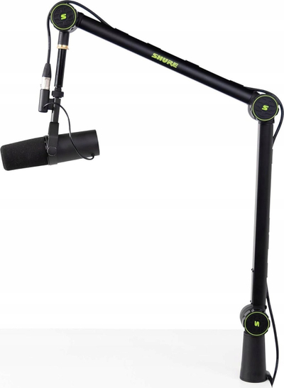 Krah mikrofoni Gator SH-BROADCAST1 Shure, artikulues, për podcast, i zi