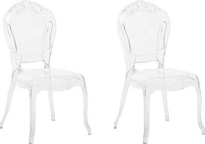 Set karrigesh ngrënieje Beliani Vermont, 2 copë, polikarbonat, transparente