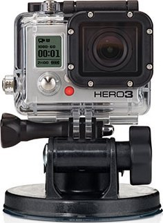 Mbajtëse me vakum për kamera aksion GoPro Suction Cup V3, universale, e zezë