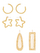 Set bizhuterish Yellow Chimes YCFJER TWSDGN, 2 palë vathë rreth e me yll, 2 kapëse flokësh gjeometrike, ngjyrë ari