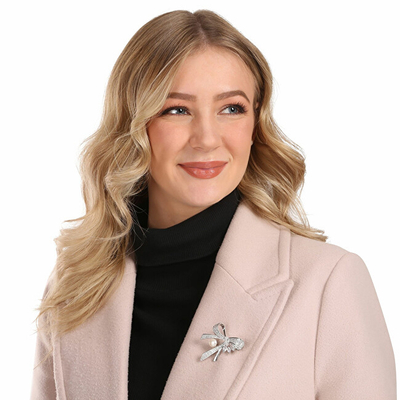 Karficë për femra JwL Luxury Pearls Bow JL0869, e argjendtë