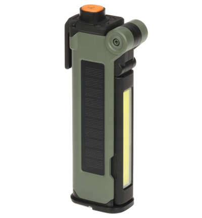 Dritë dore shumëpërdorimëshe ATLO ATLO-SB2026, LED COB, karikim diellor USB-C, jeshile
