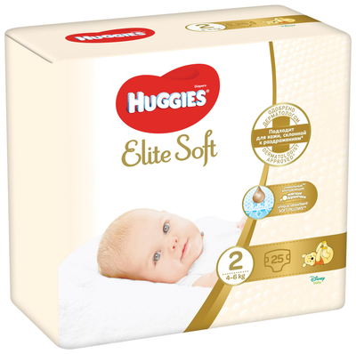 Pelena Huggies® Elite Soft 2 (4-6 kg, 25 copë)