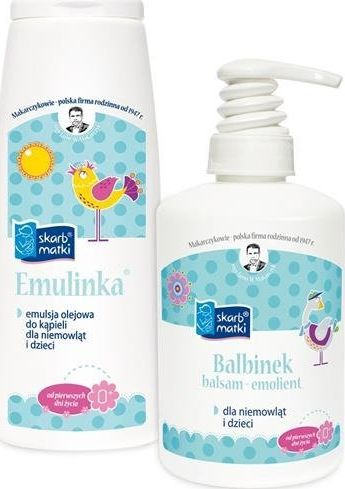 Set kujdesi Skarb Matki Emulinka Balbinek, balsam edhe emulsion banje, për bebe 0m+