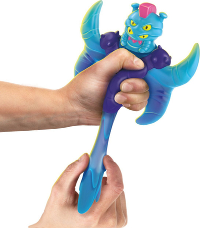 Figurë aksioni Heroes of Goo Jit Zu Galaxy Attack Saturnaut, super elastike, mbushur me Goo me dy ngjyra, blu vjollcë