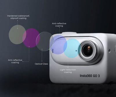 Filter UV K&amp;F Concept Nano X KF01.2409 për Insta360 GO 3, xham optik, nano shtresa, i zi