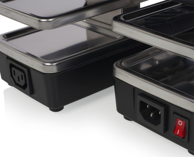 Grill raclette Tristar RA-2742, 4 tiganë, pllaka jo ngjitëse, ngjyrë e zezë