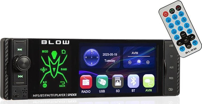 Radio makine Blow Spider 4CAL, 4", Bluetooth, RDS RGB, e zezë