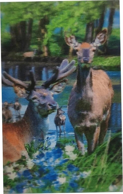 Kartolinë 3D Mini Deer, motiv dre, letër guri, shumëngjyrëshe
