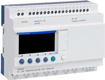 Relé inteligjent modular Schneider SR3B261BD, LCD, 24V DC, 16 hyrje 10 dalje