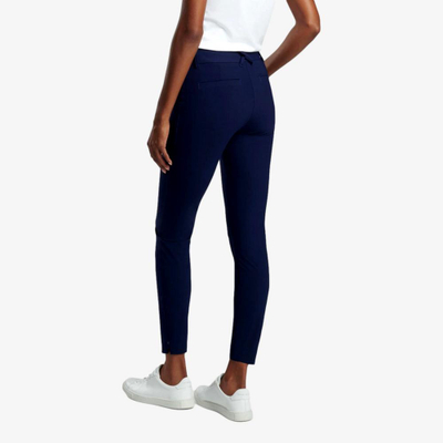 Pantallona golf për goca J.Lindeberg Bingham High Stretch Ankle, material elastik, prerje deri te kyçi, blu t’errta
