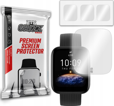 Mbrojtës ekrani GrizzGlass Hydrogel për Amazfit Bip 3 Pro, set 3 copë, transparent