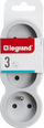 Shpërndarës prizash Legrand 3x2P+E, 3680W, 230V, bardhë gri