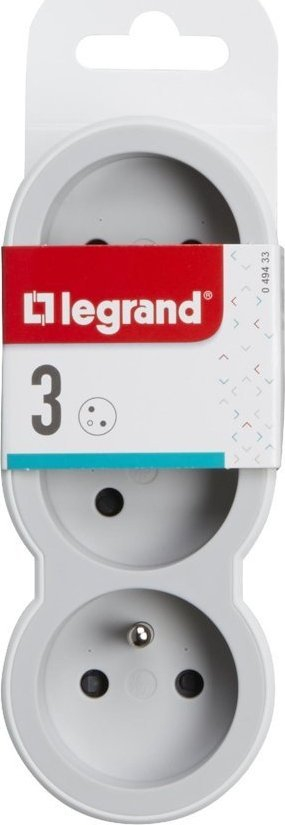 Shpërndarës prizash Legrand 3x2P+E, 3680W, 230V, bardhë gri