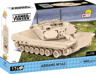 Set lodër me tulla Cobi Abrams M1A2, 174 copa, shkalla 1:72, shumëngjyrësh