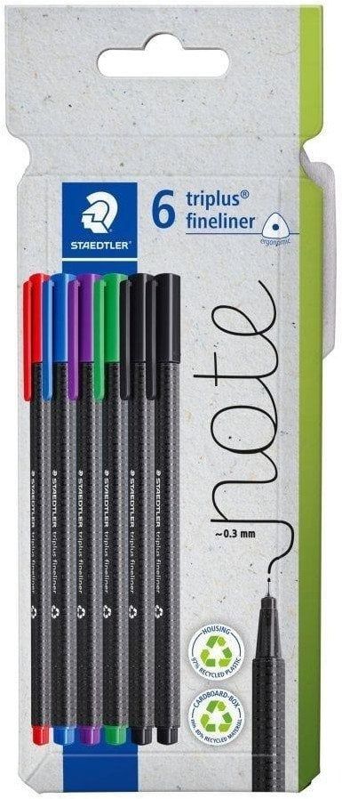 Set stilolapsa fineliner Staedtler Triplus, 6 copë, ngjyra të përziera