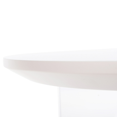 Tavolinë anësore Acrylon Round, diametër 40 cm, lartësi 41 cm, e bardhë mermeri
