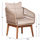 Set oborri RUTH HM6229, 3 pjesë, dru akacie, jastëkë beige