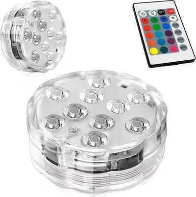 Lampë nënujore APT ZD115, 10 LED RGB, me telekomandë, transparente