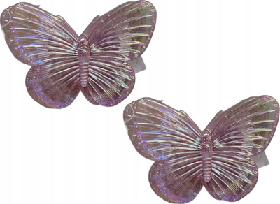 Dekor flutura vetëngjitëse Titanum, 80x62mm, set me 2 copë, rozë transparente