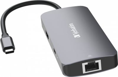 Hub USB C Verbatim CMH 05 Pro Multiport, 5 porta, 85W Power Delivery, gri metalik