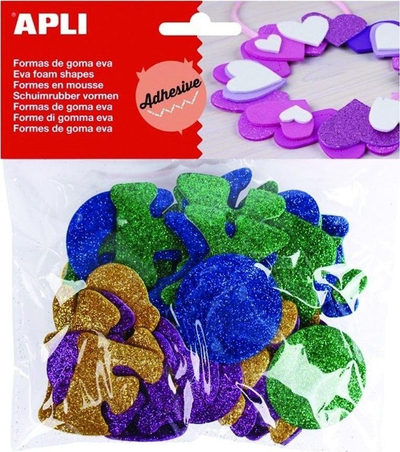 Sticker shkumë dekorativ APLI, forma të ndryshme, me shkëlqim, shumëngjyrësh