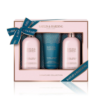 Set trupi Baylis & Harding - Xhel dushi 300 ml + krem dushi 300 ml + qumësht për duar dhe trup 200 ml