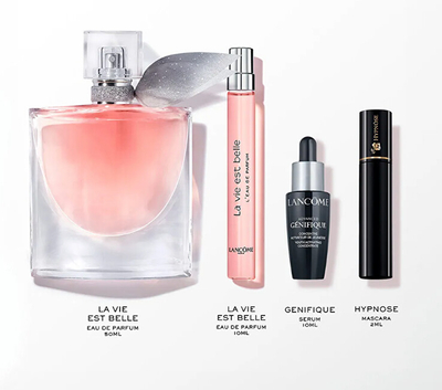 Set për femra Lancôme La Vie Est Belle, EDP 50 ml + serum Advanced Génifique 10 ml + maskarë Hypnose 2 ml + EDP 10 ml