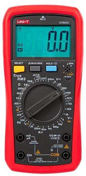 Multimetër dixhital UNI-T UT890C, True RMS, ekran i ndriçuar, i kuq