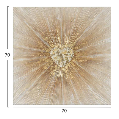 Pikturë muri Gobi Square Series HM4854, kanavacë e printuar, 70x70cm, bezhë me ari