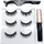 Set qerpikësh magnetikë AG851, 3 palë, me eyeliner dhe pincë, të zinj