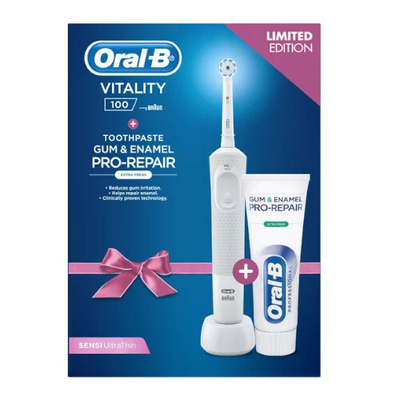 Set furçë & pastë për dhëmbë Oral B Vitality White Sensitiv