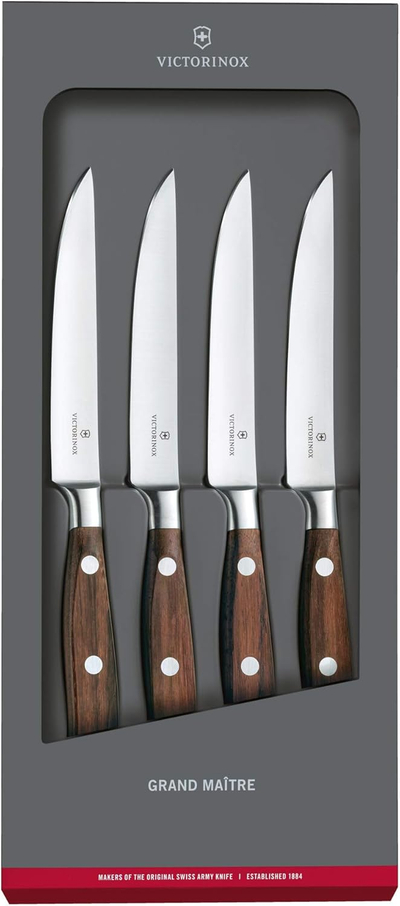 Set thika bifteku Victorinox, 4 copë, druri