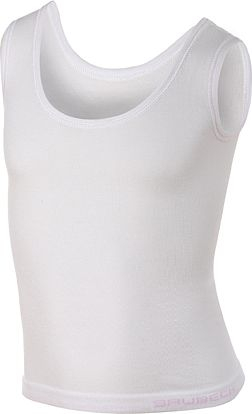 Bluzë pa mëngë për goca Brubeck Comfort Cotton, madhësia 140/146 cm, e bardhë