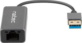 Kartë rrjeti Natec Cricket NNC-1924, USB 3.1, RJ45 Gigabit, gri
