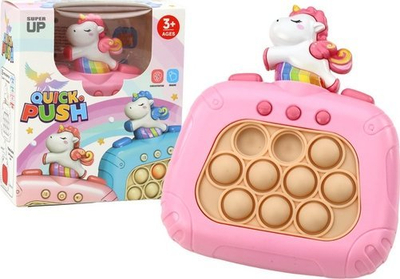 Lodër interaktive Pop It Quick Push, unicorn, 14.5x12.5x5cm, rozë