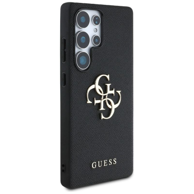 Mbulesë telefoni Guess PU Grained 4G Metal Logo, për Samsung Galaxy S25 Ultra, e zezë