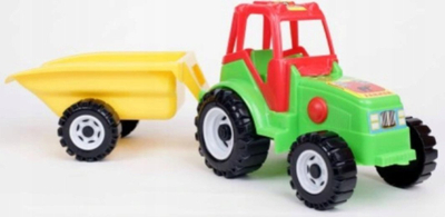 Lodër traktor me rimorkio CHOIŃSKI, plastikë, me elemente lëvizëse, ngjyra të përziera