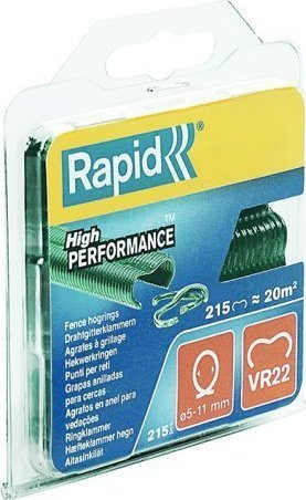 Kapëse gardhi Rapid VR22, 215 copë, të galvanizuara, jeshile