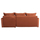 Divan krevati këndor Proton HM3272.09, velvet, 225x94x70cm, portokalli