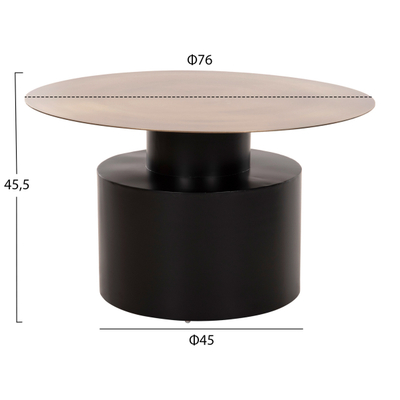 Tavolinë për kafe Cutty Φ76×45,5 Hcm (HM9722), zezë