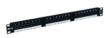 Panel 19" me 24 porta RJ45 UTP Kategoria 5e, 1U, ngjyrë e zezë (FU/PPFA652K248C5E)