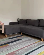Tapet Beliani SOKUN, 140x200 cm, lëkurë pambuk, i zi