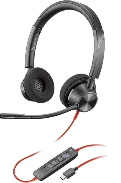 Kufje Poly Blackwire 3320, Stereo, USB-C, MS Teams, të zeza