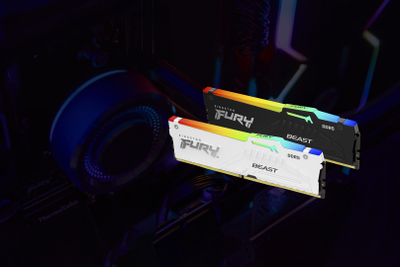 RAM меморија Kingston Fury Beast RGB DDR5, 128GB, 5200MHz, бела