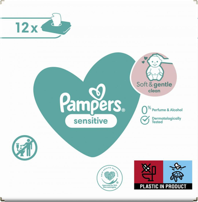 Lecka të lagështa Pampers Sensitive 12x52 copë