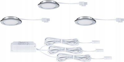 Set spote për mobilje Paulmann 931.23, 3x2.5W LED, 4000K, krom